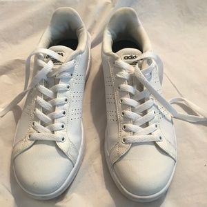 All White Adidas Cloudfoam Sneakers